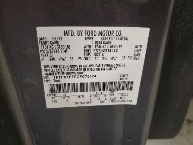 Photo 11 VIN: 1FTFX1EF9DFC75474 - FORD F150 SUPER 