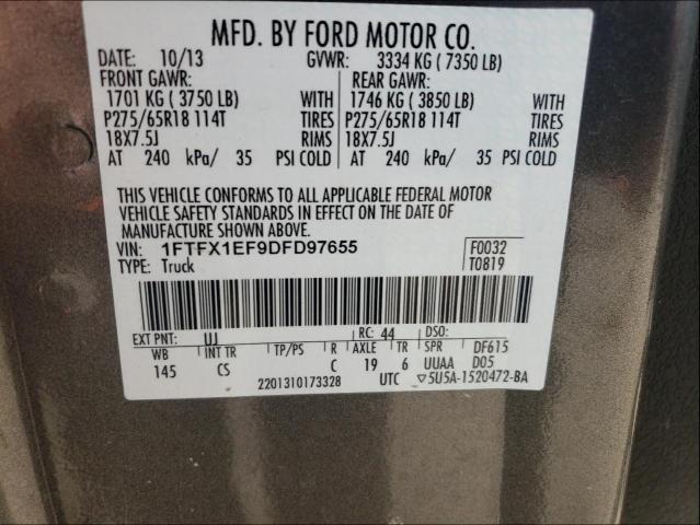 Photo 9 VIN: 1FTFX1EF9DFD97655 - FORD F150 SUPER 