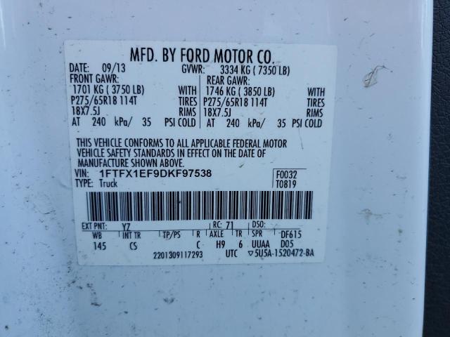 Photo 11 VIN: 1FTFX1EF9DKF97538 - FORD F150 SUPER 