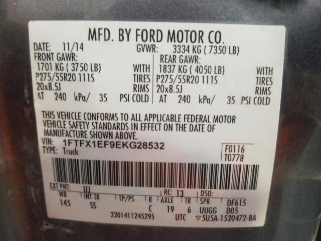 Photo 9 VIN: 1FTFX1EF9EKG28532 - FORD F150 SUPER 