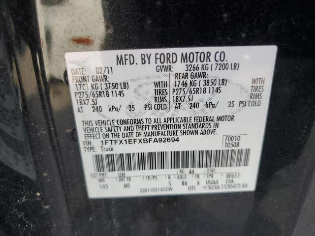 Photo 12 VIN: 1FTFX1EFXBFA92694 - FORD F150 SUPER 