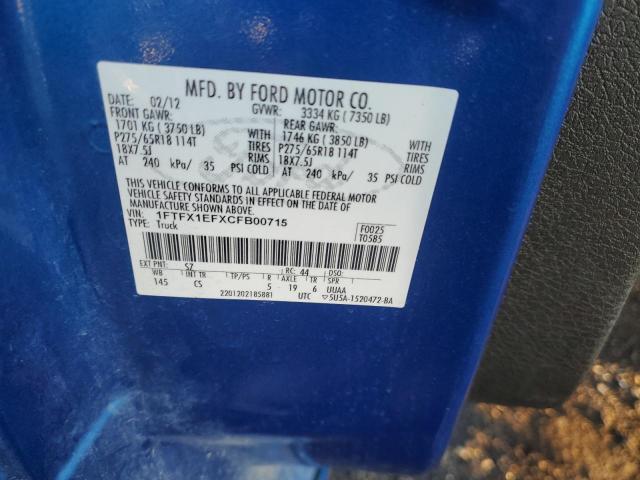 Photo 11 VIN: 1FTFX1EFXCFB00715 - FORD F150 SUPER 