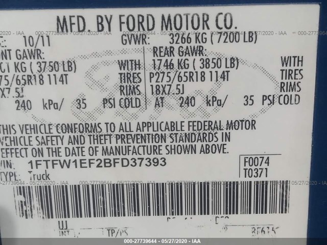 Photo 8 VIN: 1FTFX1EFXDFB00568 - FORD F-150 