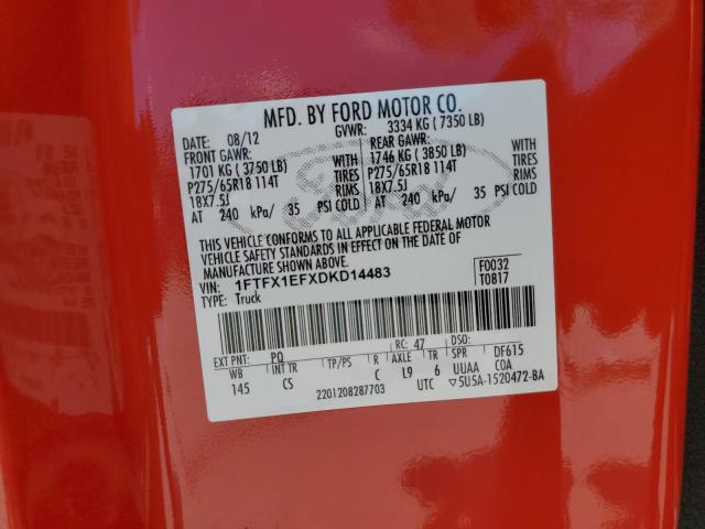 Photo 11 VIN: 1FTFX1EFXDKD14483 - FORD F150 SUPER 