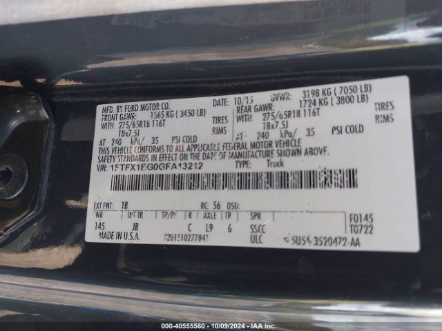 Photo 8 VIN: 1FTFX1EG0GFA13212 - FORD F-150 