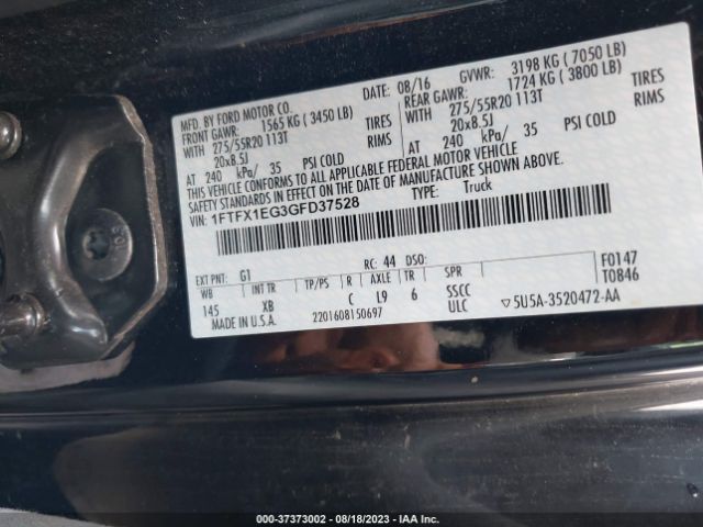 Photo 8 VIN: 1FTFX1EG3GFD37528 - FORD F-150 