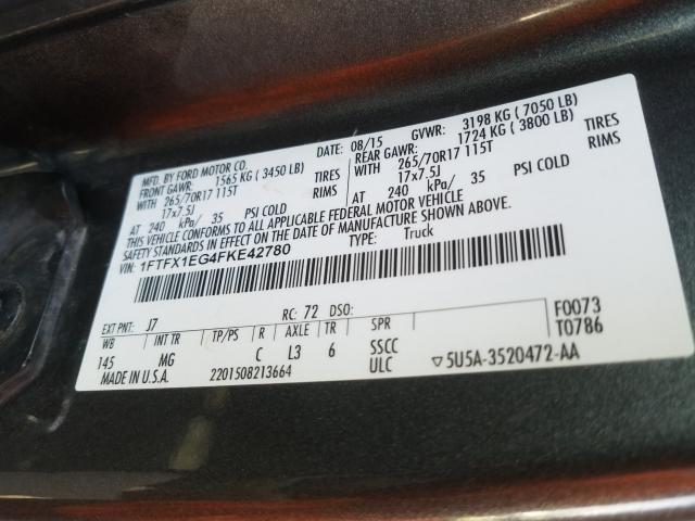 Photo 9 VIN: 1FTFX1EG4FKE42780 - FORD F150 SUPER 