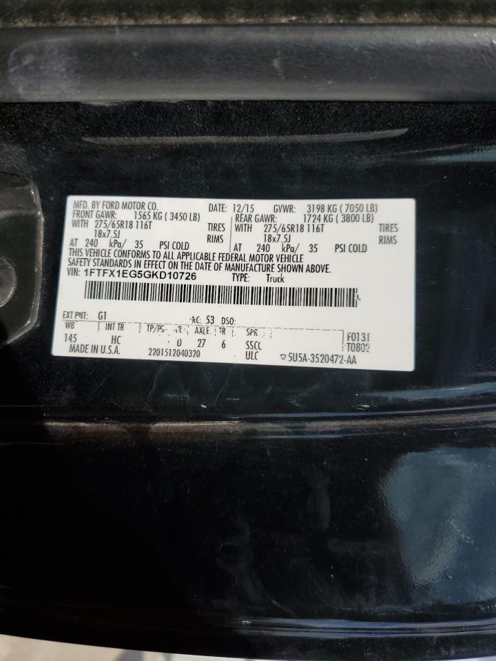 Photo 11 VIN: 1FTFX1EG5GKD10726 - FORD F-150 