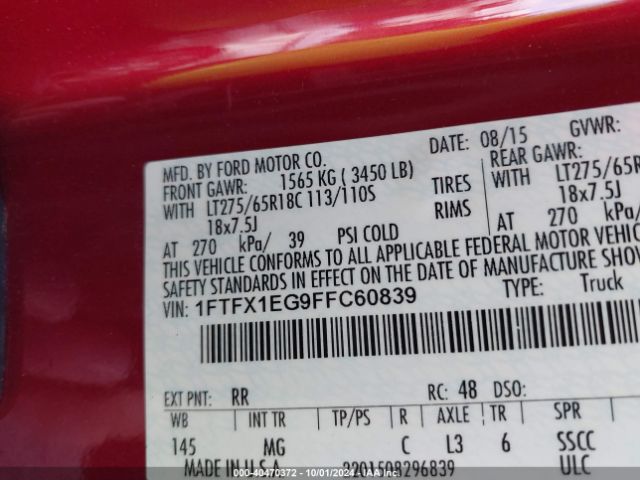 Photo 8 VIN: 1FTFX1EG9FFC60839 - FORD F-150 