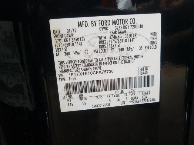 Photo 9 VIN: 1FTFX1ET0CFA75720 - FORD F150 SUPER 