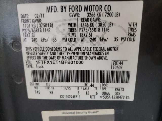 Photo 9 VIN: 1FTFX1ET1BFB01000 - FORD F150 SUPER 