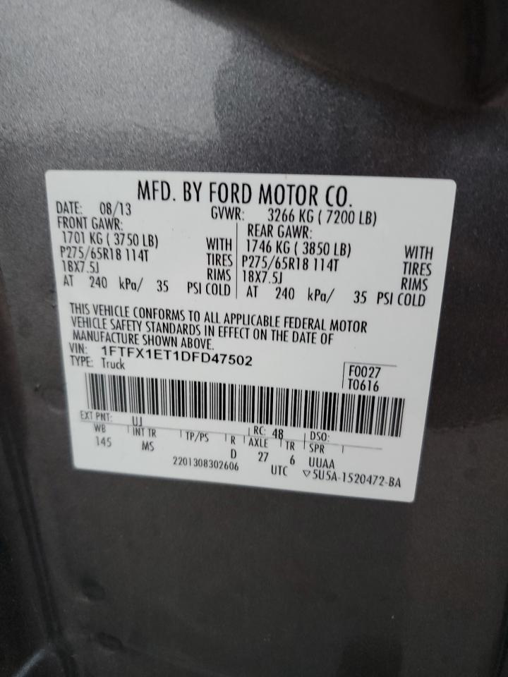 Photo 11 VIN: 1FTFX1ET1DFD47502 - FORD F-150 