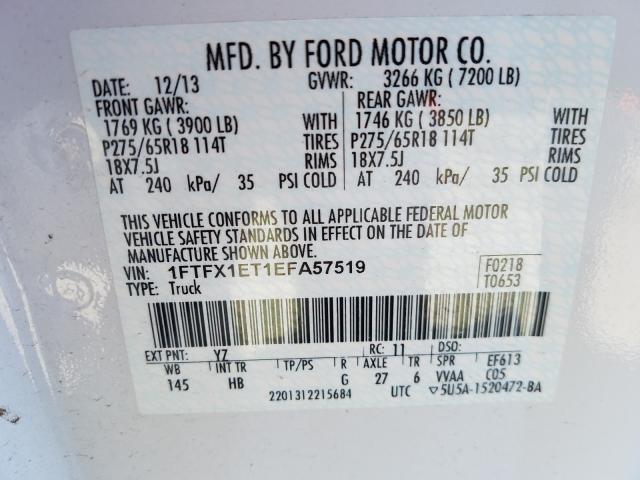 Photo 9 VIN: 1FTFX1ET1EFA57519 - FORD F150 SUPER 