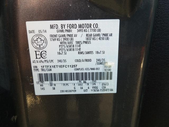 Photo 9 VIN: 1FTFX1ET1EFC11257 - FORD F150 SUPER 