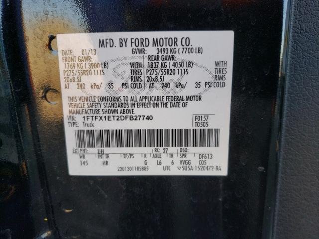 Photo 9 VIN: 1FTFX1ET2DFB27740 - FORD F150 SUPER 