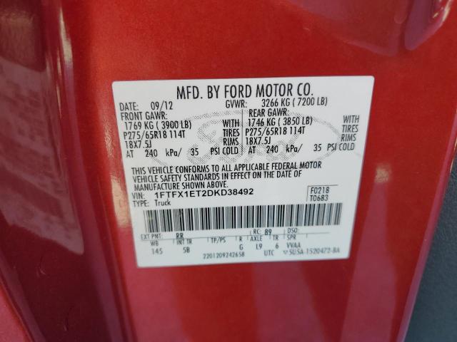 Photo 12 VIN: 1FTFX1ET2DKD38492 - FORD F-150 