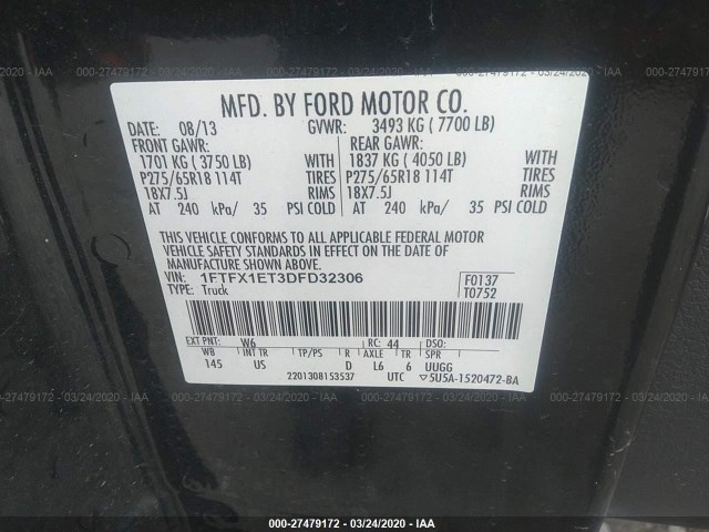 Photo 8 VIN: 1FTFX1ET3DFD32306 - FORD F-150 