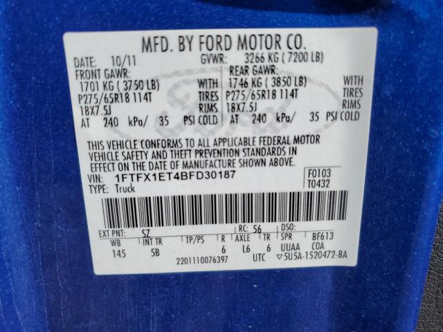 Photo 11 VIN: 1FTFX1ET4BFD30187 - FORD F-150 