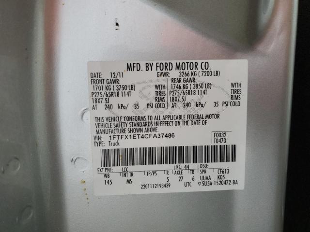 Photo 11 VIN: 1FTFX1ET4CFA37486 - FORD F150 SUPER 