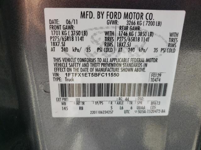 Photo 9 VIN: 1FTFX1ET5BFC11550 - FORD F150 SUPER 