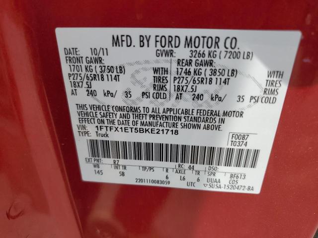 Photo 11 VIN: 1FTFX1ET5BKE21718 - FORD F-150 