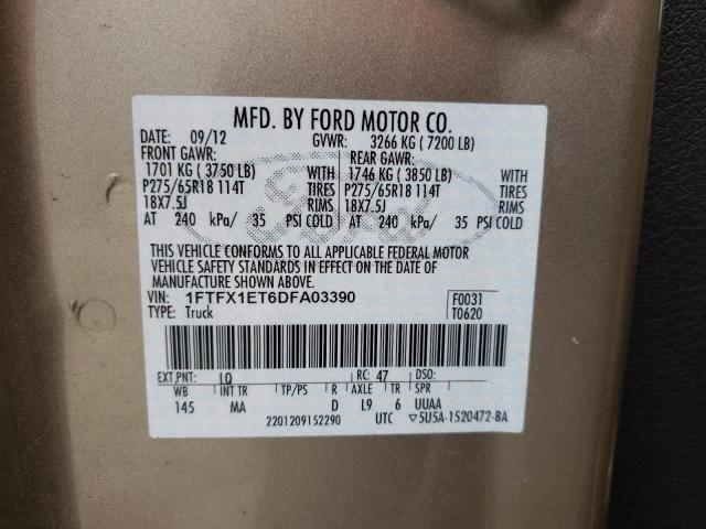 Photo 9 VIN: 1FTFX1ET6DFA03390 - FORD F150 4WD 