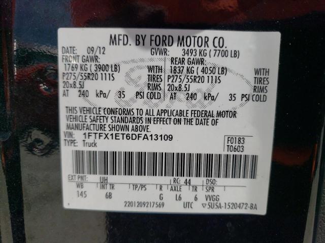 Photo 12 VIN: 1FTFX1ET6DFA13109 - FORD F150 SUPER 