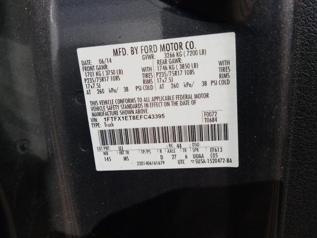 Photo 9 VIN: 1FTFX1ET8EFC43395 - FORD F150 SUPER 