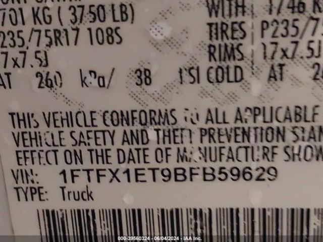 Photo 8 VIN: 1FTFX1ET9BFB59629 - FORD F-150 