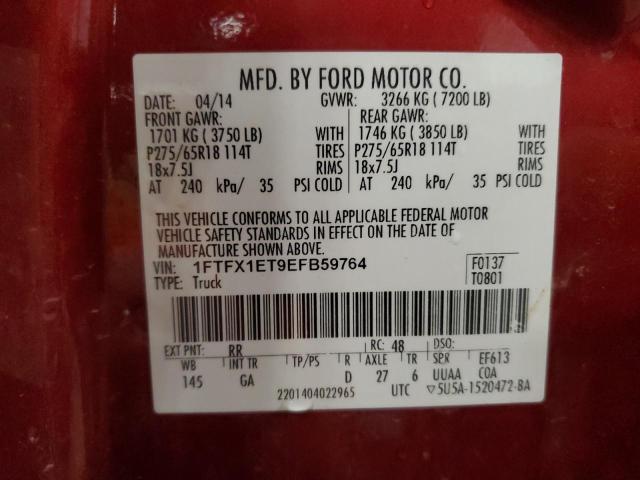 Photo 12 VIN: 1FTFX1ET9EFB59764 - FORD F150 SUPER 