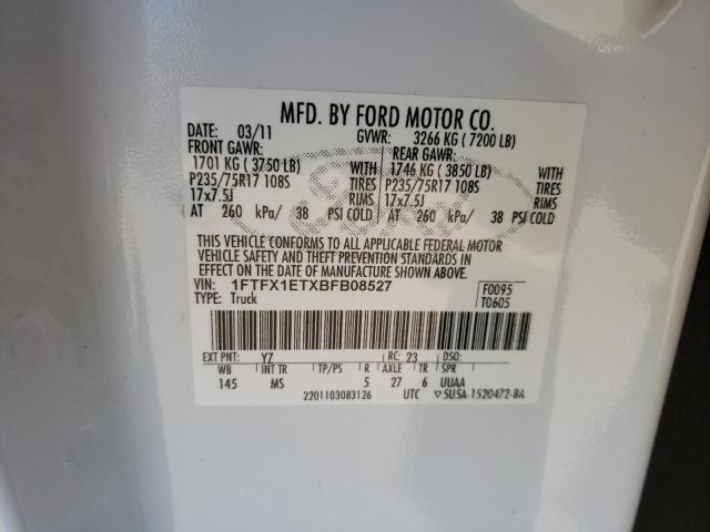 Photo 11 VIN: 1FTFX1ETXBFB08527 - FORD F150 SUPER 