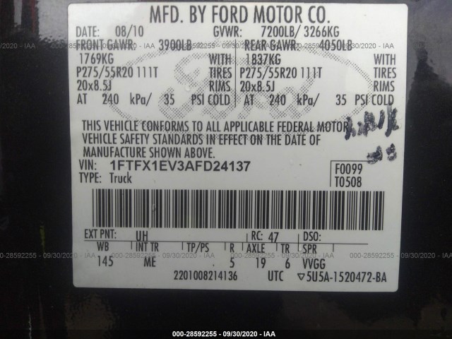 Photo 8 VIN: 1FTFX1EV3AFD24137 - FORD F-150 