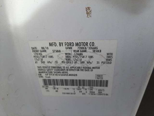 Photo 9 VIN: 1FTFX1EV3AKE46925 - FORD F150 SUPER 