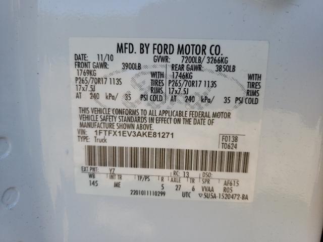 Photo 9 VIN: 1FTFX1EV3AKE81271 - FORD F150 SUPER 