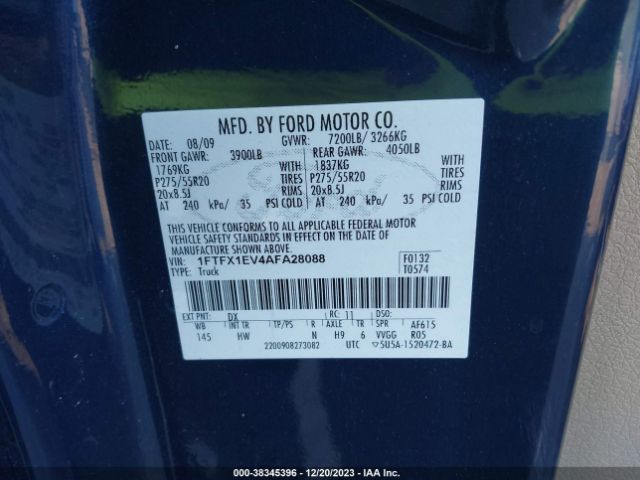 Photo 8 VIN: 1FTFX1EV4AFA28088 - FORD F-150 