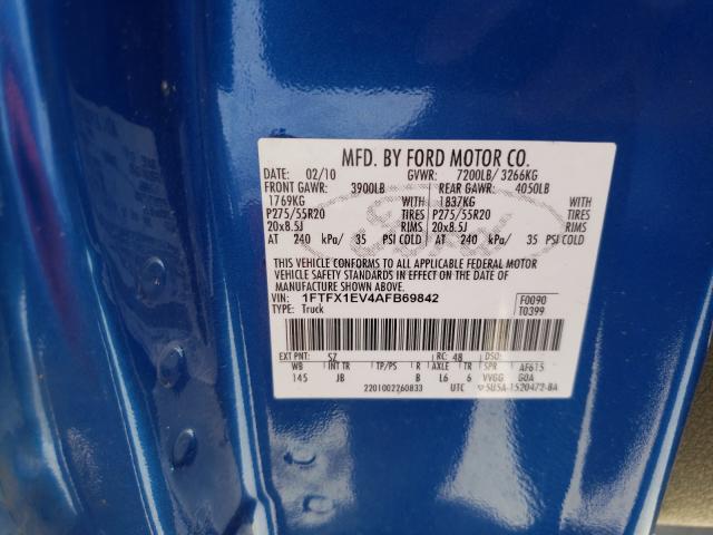 Photo 9 VIN: 1FTFX1EV4AFB69842 - FORD F150 SUPER 