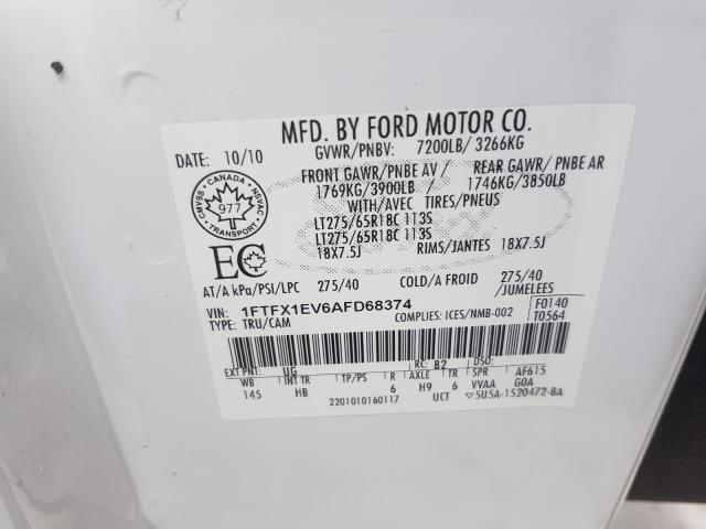 Photo 9 VIN: 1FTFX1EV6AFD68374 - FORD F150 SUPER 