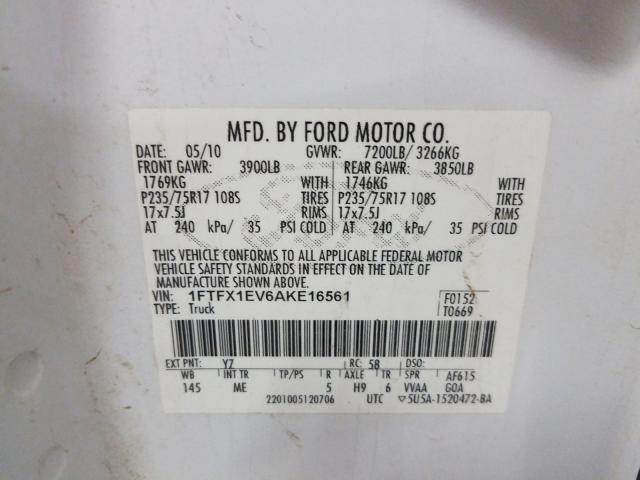 Photo 9 VIN: 1FTFX1EV6AKE16561 - FORD F150 SUPER 