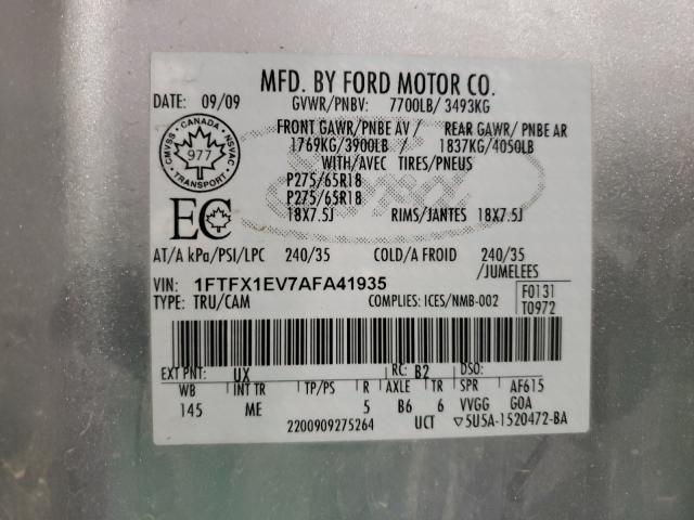 Photo 9 VIN: 1FTFX1EV7AFA41935 - FORD F150 SUPER 