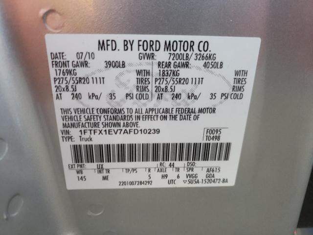 Photo 9 VIN: 1FTFX1EV7AFD10239 - FORD F150 SUPER 