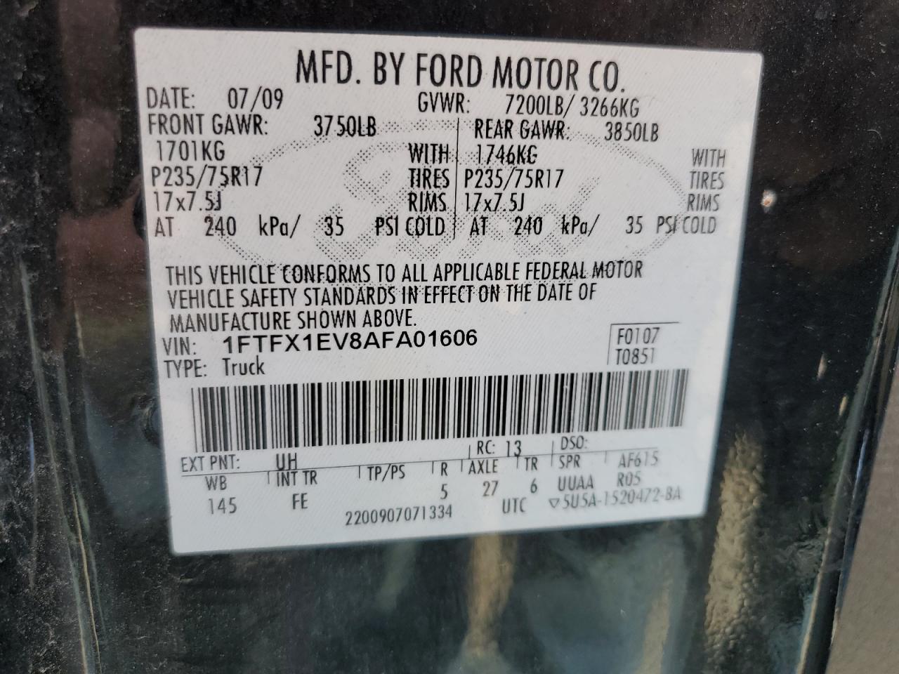 Photo 11 VIN: 1FTFX1EV8AFA01606 - FORD F-150 