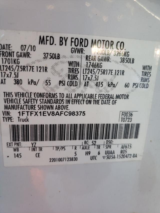 Photo 9 VIN: 1FTFX1EV8AFC98375 - FORD F150 SUPER 