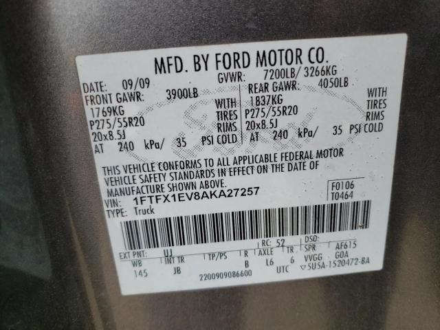 Photo 9 VIN: 1FTFX1EV8AKA27257 - FORD F150 SUPER 