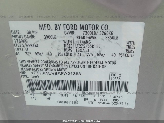 Photo 8 VIN: 1FTFX1EV9AFA21363 - FORD F-150 