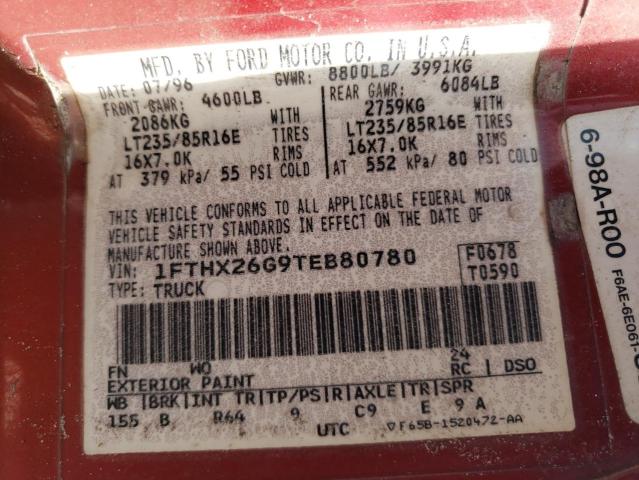 Photo 11 VIN: 1FTHX26G9TEB80780 - FORD F250 