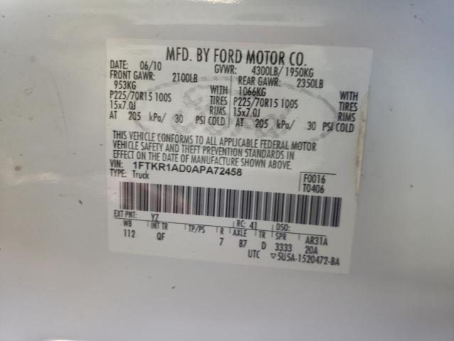 Photo 9 VIN: 1FTKR1AD0APA72458 - FORD RANGER 