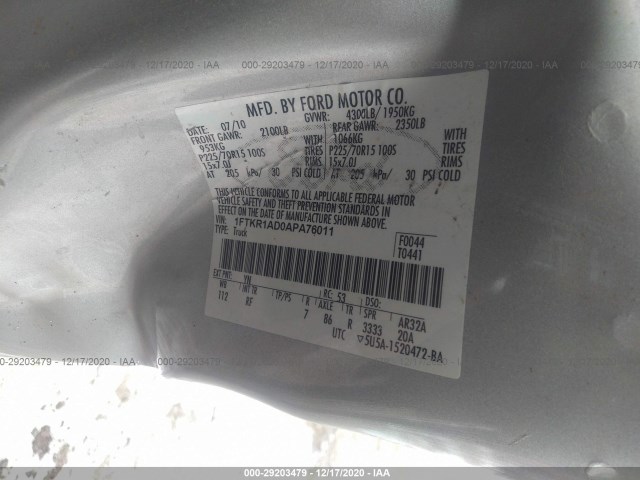 Photo 8 VIN: 1FTKR1AD0APA76011 - FORD RANGER 