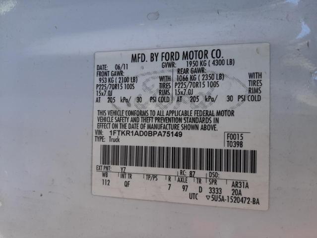 Photo 9 VIN: 1FTKR1AD0BPA75149 - FORD RANGER 