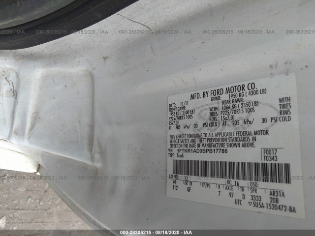 Photo 8 VIN: 1FTKR1AD0BPB17786 - FORD RANGER 