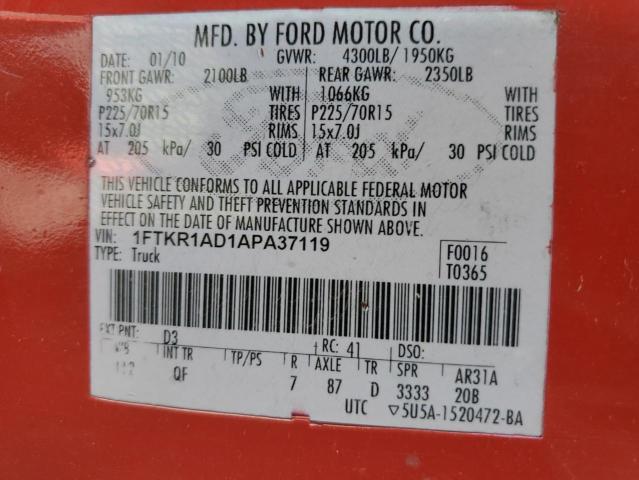 Photo 11 VIN: 1FTKR1AD1APA37119 - FORD RANGER 